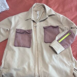 Lululemon Athletica Cream and Brown Lightweight Shirt Jacket